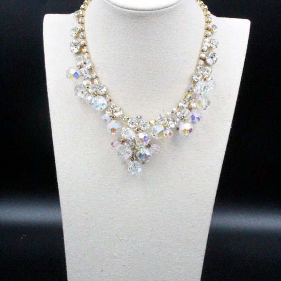 Juliana DE Aurora Borealis AB Crystals Rhinestones Charm Waterfall Necklace - Picture 2 of 13